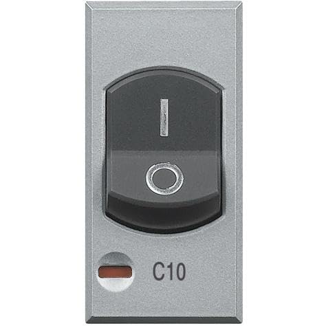 Bticino hc4301/10 AXOLUTE Schalter Schalter zweipolig mit einem Polo geschützt 10 A 230 V, Macht Unterbrechung 3000 A 230 VAC, Silber von Bticino