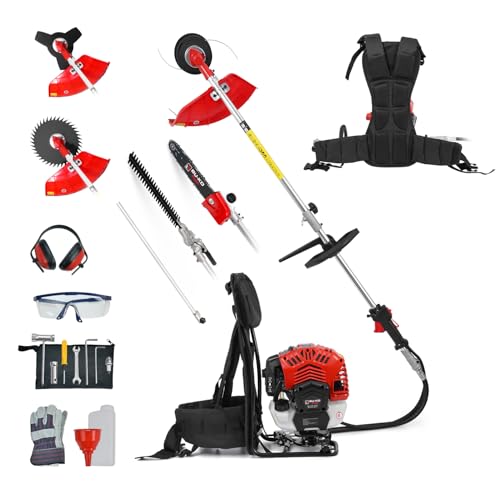BU-KO 52 cc Langzeit-Rucksack mit langer Reichweite, multifunktionaler Gartengarten: Strimmers and Brush Cutter, ausziehbarer Heckentrimmer, Schleppnetz, Benzin-Rasentrimmer mit E-Pol BU-KO 52 cc Langzeit-Rucksack mit langer Reichweite, multifunktionaler Gartengarten: Strimmers and Brush Cutter, ausziehbarer Heckentrimmer, Schleppnetz, Benzin-Rasentrimmer mit E-Pol von BU-KO