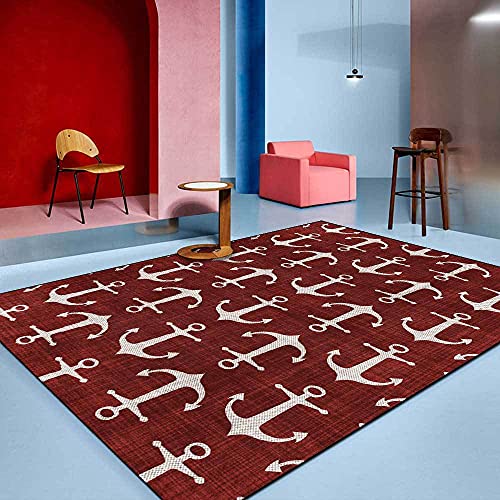 Rugs Anchor rot 160 x 230 cm rutschfeste wasserdichte antibakterielle Matte Komfort-Matten Allzweck-Bodenmatten für Küche Bad oder Arbeitsplatz von BUANFUA