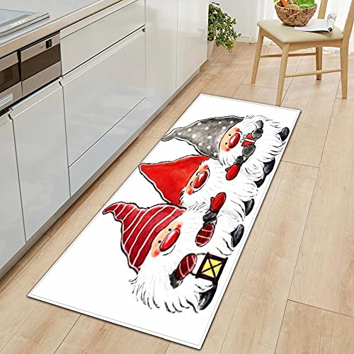 Teppichbodenmatte Eingangstürmatte Weihnachtsmann60cmX180cm Teppich für den Heimbereich Bodenmatte für Wohnzimmer Badezimmer Dekoration Rutschhemmend Waschbar Fußmatte von BUANFUA