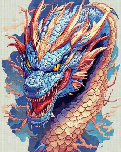BUANJIAJU Chinesischer Drache. Kreuzstichpackung für Erwachsene und Anfänger. 40x50 cm Stickpackung auf Baumwollleinwand. Enthält 2 Nadeln, Faden und eine übersichtliche Stickvorlage. BUANJIAJU Chinesischer Drache. Kreuzstichpackung für Erwachsene und Anfänger. 40x50 cm Stickpackung auf Baumwollleinwand. Enthält 2 Nadeln, Faden und eine übersichtliche Stickvorlage. von BUANJIAJU