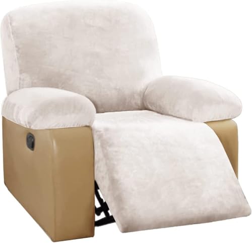 BUAOGDVG Stretch-Sofabezug aus Samt for Liegestühle, Couchbezug for Liegestühle, Rutschfester Antifouling-Sofaschutz for die Couch(Avorio,1 Posto) von BUAOGDVG
