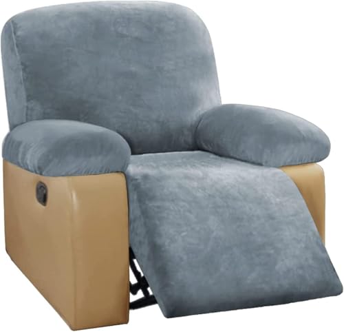 BUAOGDVG Stretch-Sofabezug aus Samt for Liegestühle, Couchbezug for Liegestühle, Rutschfester Antifouling-Sofaschutz for die Couch(Blu Pietra,1 Posto) von BUAOGDVG