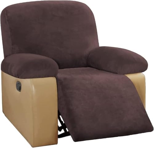 BUAOGDVG Stretch-Sofabezug aus Samt for Liegestühle, Couchbezug for Liegestühle, Rutschfester Antifouling-Sofaschutz for die Couch(Marrone,1 Posto) von BUAOGDVG