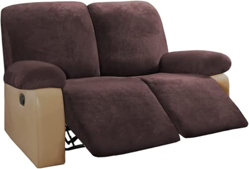 BUAOGDVG Stretch-Sofabezug aus Samt for Liegestühle, Couchbezug for Liegestühle, Rutschfester Antifouling-Sofaschutz for die Couch(Marrone,2 Posti) von BUAOGDVG