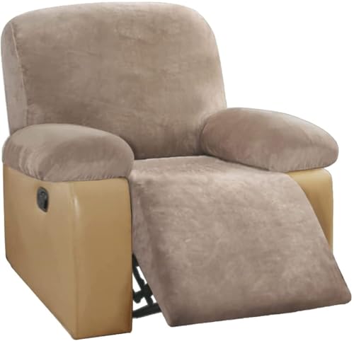 BUAOGDVG Stretch-Sofabezug aus Samt for Liegestühle, Couchbezug for Liegestühle, Rutschfester Antifouling-Sofaschutz for die Couch(Taupe,1 Posto) von BUAOGDVG