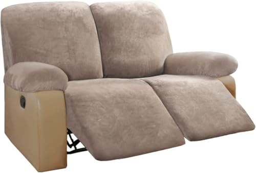 BUAOGDVG Stretch-Sofabezug aus Samt for Liegestühle, Couchbezug for Liegestühle, Rutschfester Antifouling-Sofaschutz for die Couch(Taupe,2 Posti) von BUAOGDVG