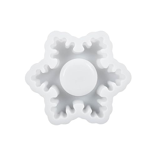 1/4x Schneeflockenkerzenhalter Silikonform Baumform Teelichthalter Epoxy Candlestick Harz Weihnachtsfest von BUBEFSKD