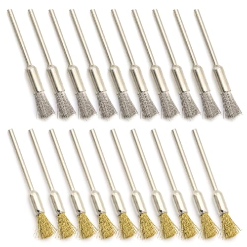 20pcs Verlängerte Kleine Drahtpinsel Edelstahlkupper Reinigungs Endbürsten Stift Für Lackentfernung Verlängerter Draht von BUBEFSKD