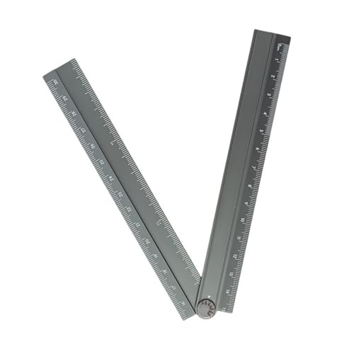 30 Cm Aluminiumfaltung Lineal Geometrisches Messwerkzeug Für Die Verwendung Von Multifunktionen In Kunstmathematik Und Büroumgebungsmetrik Protraktoren Einfach Zu Tragen von BUBEFSKD