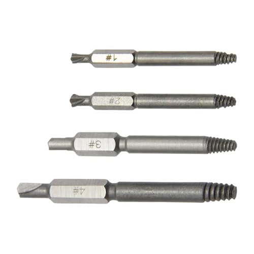 4pcs Doppelkopfschrauben Entferner Berufswerkzeug Für Bruchstreifen Beschädigte Schrauben Schrauben Hochgeschwindigkeit Stahlextraktor Doppelköpfiges Entferner von BUBEFSKD