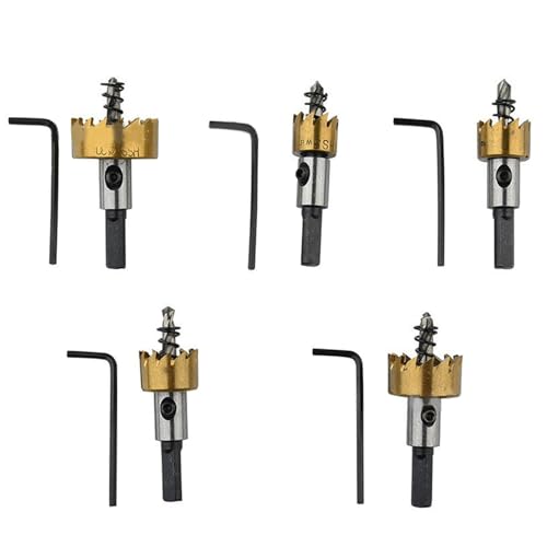 5-pcs Loch Sägeschneider Set Hochgeschwindigkeits Stahlbohrbits Bohrloch Sägeschneider Für Holzbearbeitung Elektrischer Bohrer 16-30 Mm Federdesign Zum Entfernen Von Chips von BUBEFSKD
