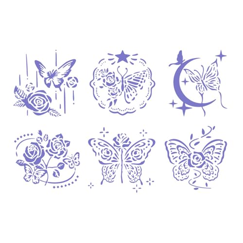 6 PCs Schmetterlingsschablonen Vorlage Zeichnen Von Hohlmalereien Blumen Für Kunstprojekt Blumen Sammelalbumblatt Vorlagen 6 PCs Schmetterlingsschablonen Vorlage Zeichnen Von Hohlmalereien Blumen Für Kunstprojekt Blumen Sammelalbumblatt Vorlagen von BUBEFSKD