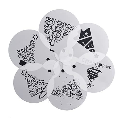 6 PCs Weihnachtsbaumschablonen Prägevorlage Vorlage Malerei Scrapbooking Wiederverwendbares Heimdekor Album Papierkarte Für Kindergeschenk Für Erwachsene Kinder Jungen Party Wiederverwendbar von BUBEFSKD