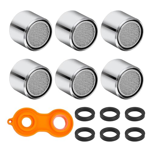 6 Stcs Wassersparung Wasserhahn Filter Badezimmer Belüftungsanerachse Mit Schraubenschlüssel Weiblicher Gewinde Belüfter Ersatzteile Küche Wasserhahn Ziellauflöhne Regler Regler Rausch Reduktion von BUBEFSKD