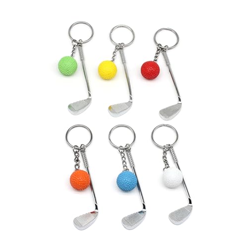 6PCS Golf Keyring Mit Club Und Ball Schlüsselhalter Schlüsselbund Mit Club Und Anhängergeschenk Für Keychain Für Golfer von BUBEFSKD