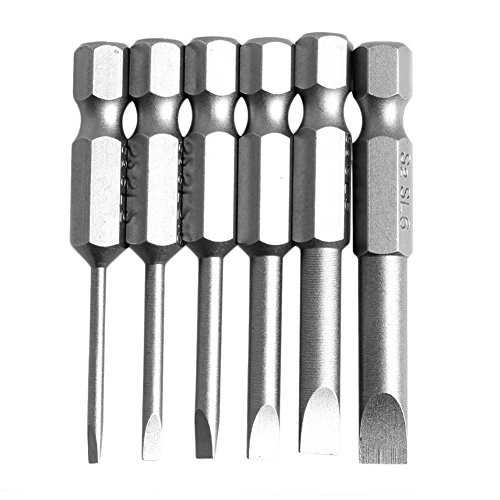6pcs/Set 50 Mm 2 0-6 0 Mm Flach Für Geschlitzte Spitze Schraubendreher Schraubendreher Bohrer Für Magnetische Trockenbauwände Doppelte Abdehnungssätze Sterndoppelende Ended von BUBEFSKD