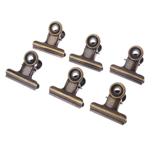 6pcs Edelstahl Buchstabe Papierfoto Bindemittel Clip Beutel Versiegelung Stationäre Bindemittel Klemmen Weiß von BUBEFSKD