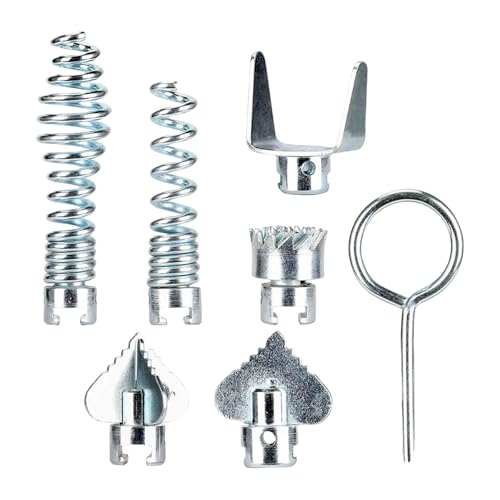 7 Piece Drain Cleaner Kombinationschneiderkopföffner Set Mit Korrosionsbeständigen Für Letzte Performances Entblocker Kit von BUBEFSKD