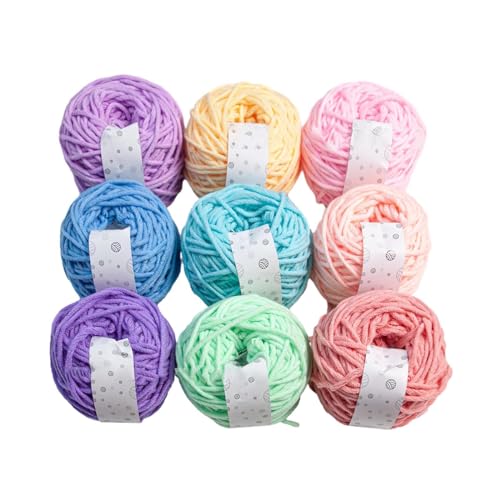 BUBEFSKD 9 Rollen Häkelgarn Weiche Milch Baumwolle 9 Farben X 40 G Strickwolle Zum Häkeln Von Handwerkspullover Decken Häkelten Häkeln von BUBEFSKD