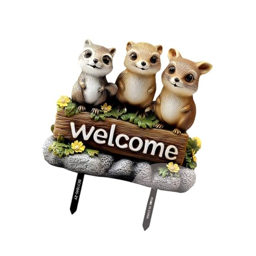 Animal Theme Yard Stakes Recycelbarer PVC Garten Boden Pfahl Willkommensschild Für Gärten Und Patios Home Backyard Landschaft Outdoor Gartenschild von BUBEFSKD