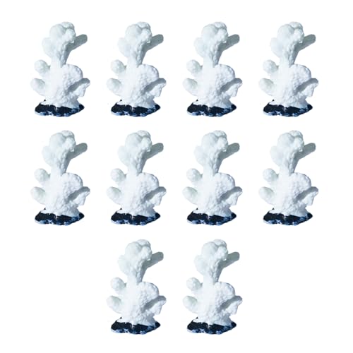 BUBEFSKD 10pcs Fischtanks Aquascapes Simulation Korallen Wasserpflanzen Ornamente Unterwasser Für Fischtanks Aquariuma Zubehör Polyresin Accessoires von BUBEFSKD