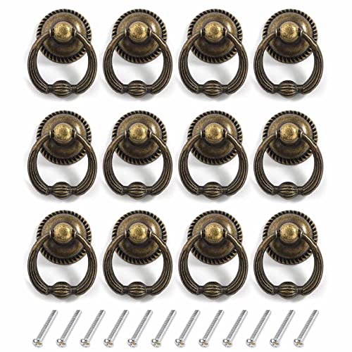 12 Stcs Vintage Pull Für Küchenschrank Schritte Türkleiderschrank Mit Schubladenring (3 Farben) Küchenschrankknopf Griffe Ziehen Goldene Silberne Bronze Runde von BUBEFSKD
