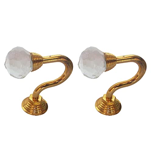 BUBEFSKD 2pcs U Förmige Vorhang Haken Fenster Hängende Quastenhalte Holdback Metallhalter Kristallkugel Haken Wandmontierte Kleiderbügelkristallkugelhaken von BUBEFSKD