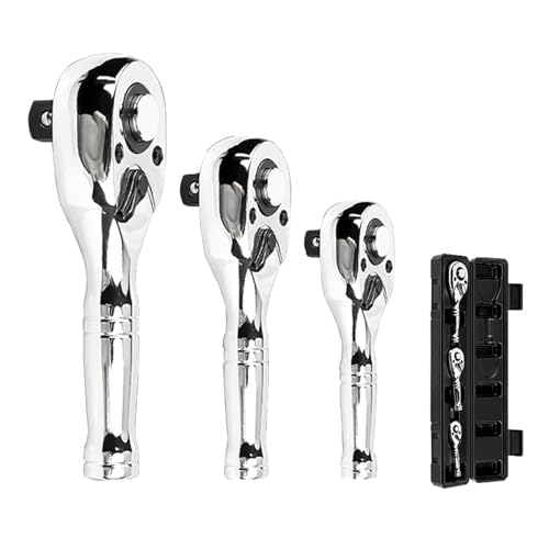 3pcs Ratchetschlüssel 72 Zähne Schnellsteck 1/4 "3/8" 1/2 "Stabwerkzeug Reparaturset Hersteller Kurzes Design von BUBEFSKD