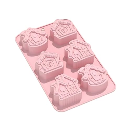 BUBEFSKD 6-Cavity Herz/Haus Silikonform Fondant Schimmel Kuchen Lieferungen Backwerkzeugharzharzhändler Handgefertigt Soap Fondant BUBEFSKD 6-Cavity Herz/Haus Silikonform Fondant Schimmel Kuchen Lieferungen Backwerkzeugharzharzhändler Handgefertigt Soap Fondant von BUBEFSKD