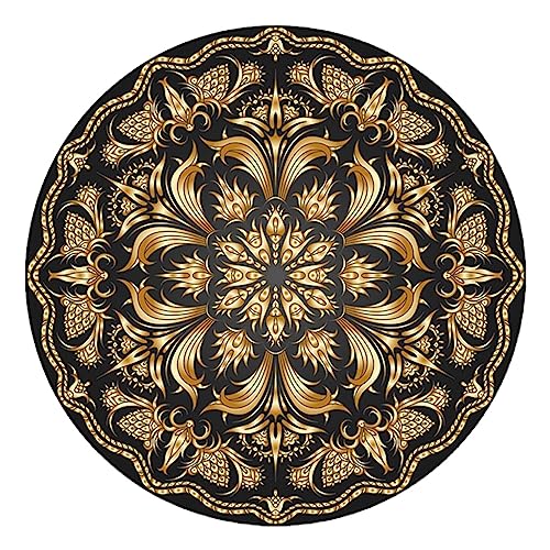 BUBEFSKD Europäische Luxuriöse Runde Fläche Teppichpolster Vintage Blumenabdruck Nachtteppich Nicht Schlupfkreis Bodenmatte Für Wohnzimmer Dekoration Runde Teppichpolster BUBEFSKD Europäische Luxuriöse Runde Fläche Teppichpolster Vintage Blumenabdruck Nachtteppich Nicht Schlupfkreis Bodenmatte Für Wohnzimmer Dekoration Runde Teppichpolster von BUBEFSKD