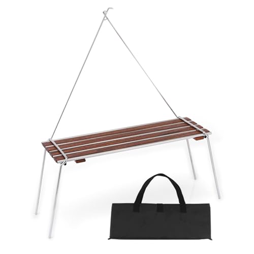 BUBEFSKD Familienpicknick Wanderlagerstange Trinkstoff EIN Geformter Tisch Edelstahl Campingregal Praktische Buchenholzholz Klapptisch Campingmöbel BUBEFSKD Familienpicknick Wanderlagerstange Trinkstoff EIN Geformter Tisch Edelstahl Campingregal Praktische Buchenholzholz Klapptisch Campingmöbel von BUBEFSKD