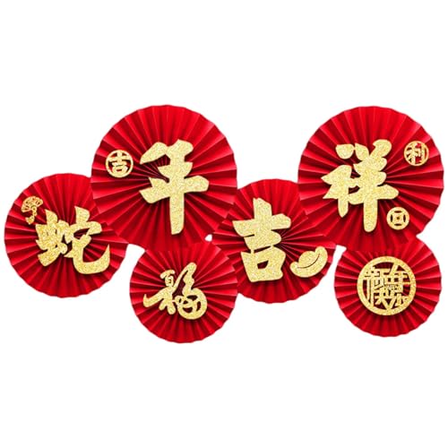 BUBEFSKD Festivalpapier Fan Garlands Set 6 Pack Fashion Accessoire Party Supplies Für Neujahrs Und Bürodekoration Home Decoration von BUBEFSKD