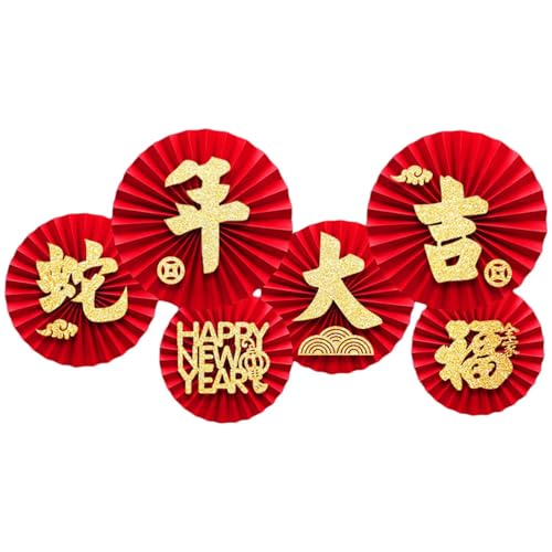 BUBEFSKD Festivalpapier Fan Garlands Set 6 Pack Fashion Accessoire Party Supplies Für Neujahrs Und Bürodekoration Home Decoration BUBEFSKD Festivalpapier Fan Garlands Set 6 Pack Fashion Accessoire Party Supplies Für Neujahrs Und Bürodekoration Home Decoration von BUBEFSKD