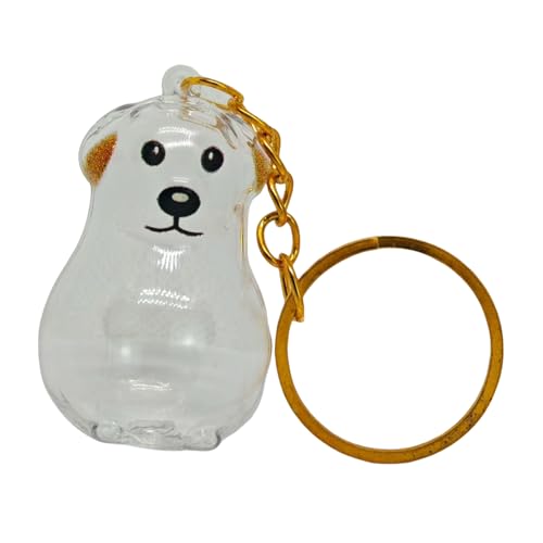BUBEFSKD Haustierpelz Memorial Charm Keychain Klare Harze Hunde Haarsammler Aufbewahrungsbox Tasche Charme Zum Schätzen Von Pet Memory Geschenkharzen Hunde Haar Memorial Schlüsselring von BUBEFSKD