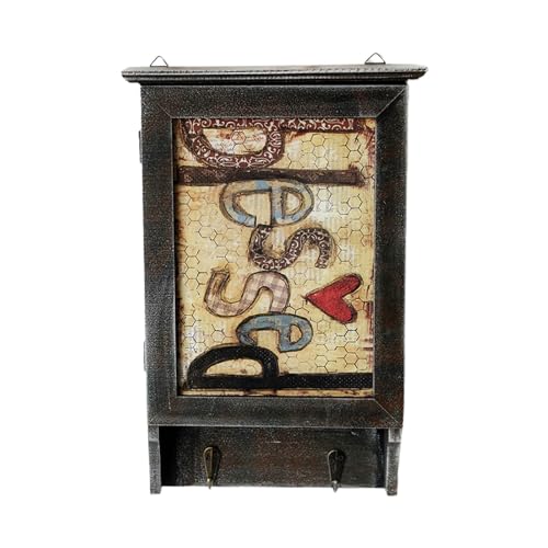 BUBEFSKD Holz Für Schlüsselhalter Wand Mit Hooks Holzposthalter Eingangsschrank Rustikal von BUBEFSKD