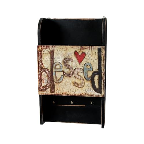 BUBEFSKD Holz Für Schlüsselhalter Wand Mit Hooks Holzposthalter Eingangsschrank Rustikal von BUBEFSKD