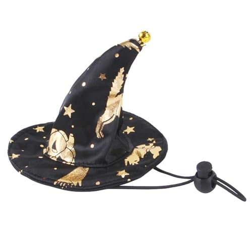 BUBEFSKD Hund Cloak Cosplay Kostüm Halloween Star Print Hat Haustier Schwarzer Hexen Witch Thema Cosplay Haustier Kostüme Für Hunde von BUBEFSKD