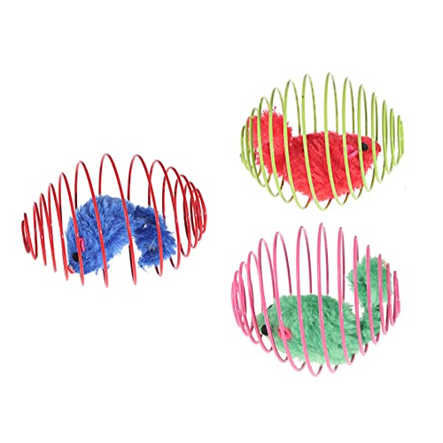 BUBEFSKD Katzen Interaktive Kugeln Plüschmaus Eisendrahtkäfigkäfigkäse Kätzchen Cating Jagdspielzeug Für Innenmäusemäuse Für Inneninteraktiven von BUBEFSKD