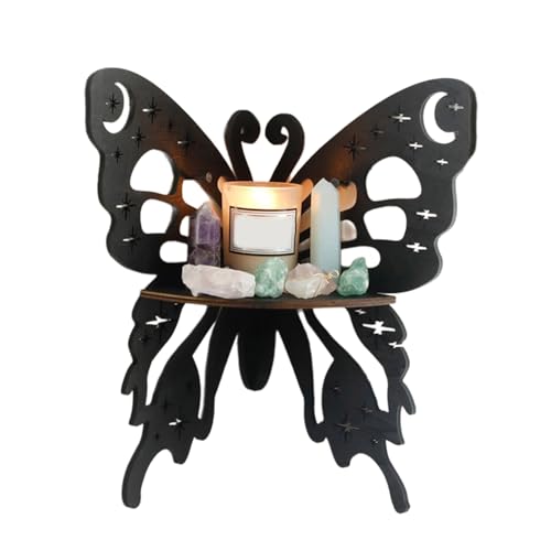BUBEFSKD Schmetterlingsgeformte Dekorative Ständer Modische Wandregal Mit Großer Kapazität Holzschmuck Und Parfums Lagerregal Holz Schmetterlingsformular Speicherregal von BUBEFSKD