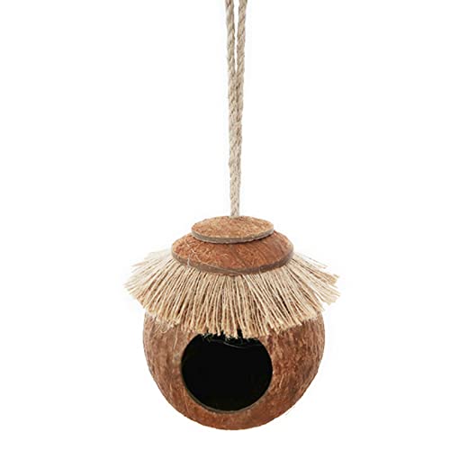 BUBEFSKD Vogelnest Papageien Kokosnussschalen Haus Vogelkäfig Hängende Bett Vogelkäfig Spielzeug Schlaf Für Blockgärtner Cockatiel Papageien Käfigzubehör Für Kleine Vögel von BUBEFSKD