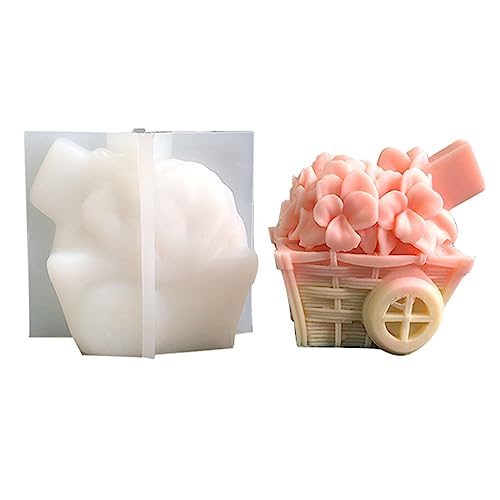 Blumenkorb Karren Silikonform Einzigartige Aromatherapys Kerzenharz Zigeuner Ornamente Home Dekoration Langlebiger Blumenwagen Duft Kerze Silikonform von BUBEFSKD