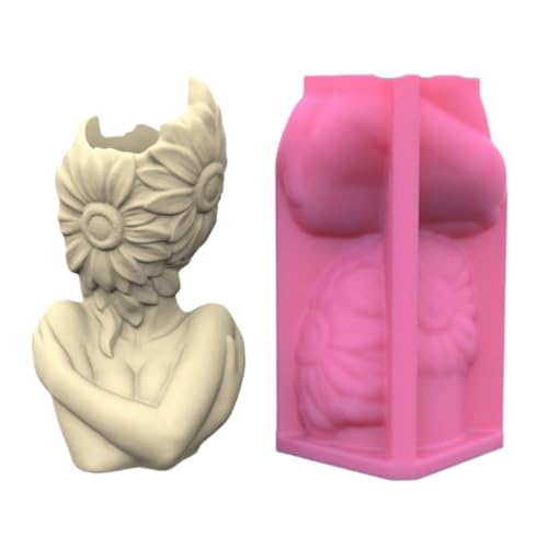 Blumepot Silikonform Betonvase Einfache Mädchen Succulents Pflanzerform Formzement Gips Home Decors Silikonform Für Vase von BUBEFSKD