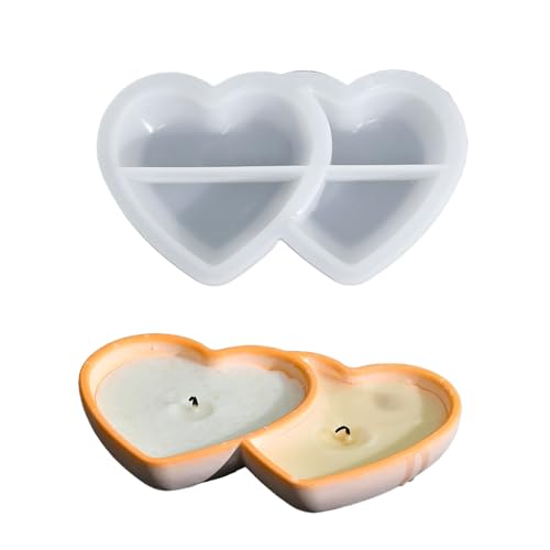Candlestick Silicon Schimmel Kerze Tasse Formen Doppel Herz Kerzenhalter Form Aromatherapys Behälter Dekorationen Schimmel von BUBEFSKD