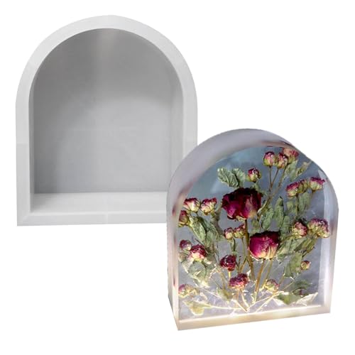 Einzigartige Silikon Epoxidharzform Tisch Dekorationen Wölbenform Silikonhandwerksformen Bücherregal Ornamente Schimmel Für Handwerksharzgussform Formen von BUBEFSKD