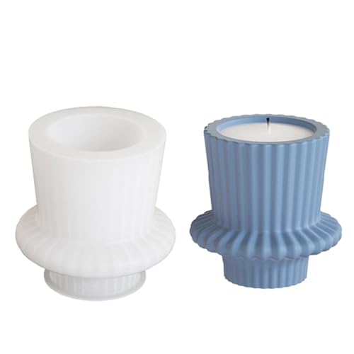 Gestreifte Silikonkerzenhalter Formen Für Kerzenbecher Teelichthalter Gestreifte Kerzenstick Für Raumdekorationen Hochzeitsdekoration von BUBEFSKD