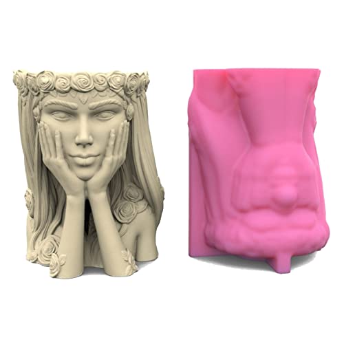 Göttin Concrete Silicon Topf Form Sukkulenten Blumeneifen Tonzement Gips Formen Hausgarten Blumenkapsel Kerzenhalter Für Betonzementharzguss von BUBEFSKD