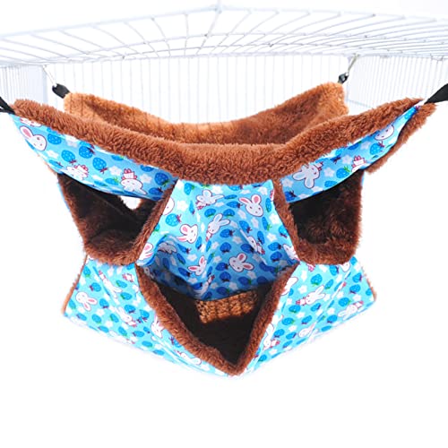 Hamster Hängende Hängematte 3-Layer Plüsch Bett Warmes Ausblenden Für Kleine Tiere Frettchen Schwung Für Haustier Spielen Schlafende Klettern Hamster Warmes Bett von BUBEFSKD