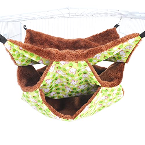 Hamster Hängende Hängematte 3-Layer Plüsch Bett Warmes Ausblenden Für Kleine Tiere Frettchen Schwung Für Haustier Spielen Schlafende Klettern Hamster Warmes Bett von BUBEFSKD