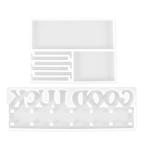 Harzformen Aufbewahrungsregal Silikonform Für Schlüsselhalter Mit Haken Home Decor Süßes Zuhause Viel Glück Gusslagerungschelf Silikon von BUBEFSKD